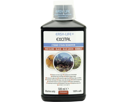 Easy-Life Excital Cyano-Fleckenentferner gegen Schmieralgen in Meerwasseraquarien, 500 Milliliter Flasche.