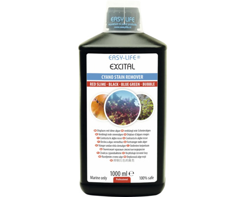Nettoyant de taches de cyanobactéries Easy-Life Excital pour aquariums marins, bouteille de 1000 millilitres.