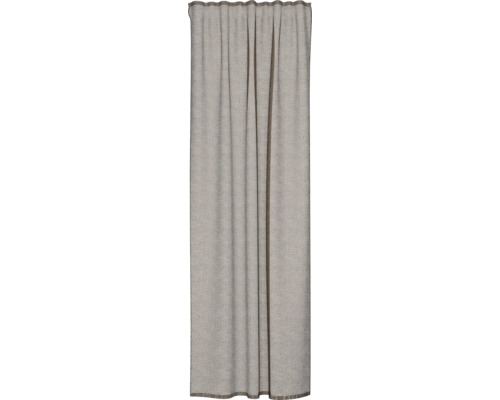 Rideau structuré avec plis verticaux en tissu chiné.