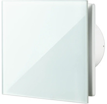 Ventilateur d'extraction carré avec façade en verre pour mur et plafond.