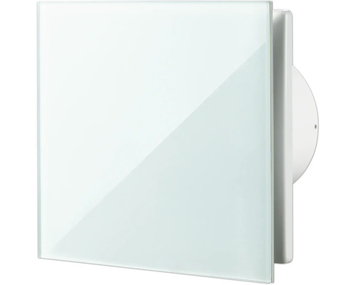 Ventilateur d'extraction carré avec façade en verre pour mur et plafond.