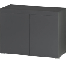 Meuble pour aquarium avec deux portes en anthracite.