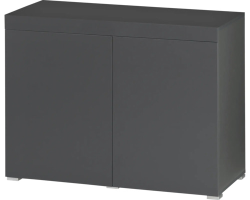 Meuble pour aquarium avec deux portes en anthracite.