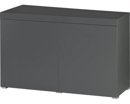 Meuble sous aquarium avec deux portes, design sans poignées, anthracite.