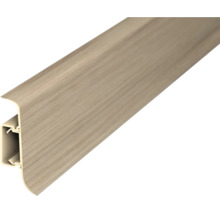 Plinthe aspect bois avec passage de câbles intégré