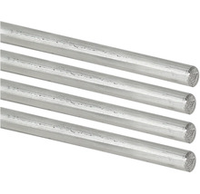 Quatre profilés ronds en aluminium.