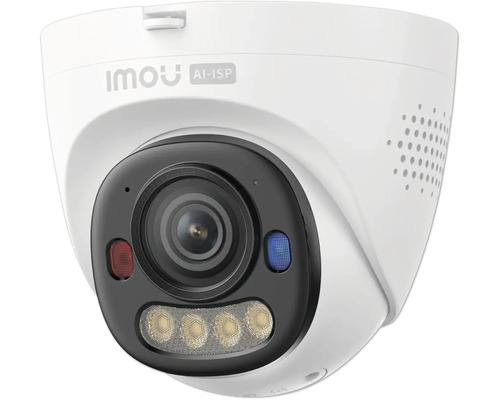 Caméra de surveillance dôme Imou avec technologie AI-ISP et diodes électroluminescentes pour vision nocturne.
