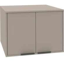 Hängeschrank mit zwei Türen und schmalen Griffen an der Unterkante.