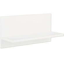 Étagère murale blanche simple avec panneau arrière.