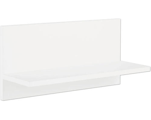 Étagère murale blanche simple avec panneau arrière.