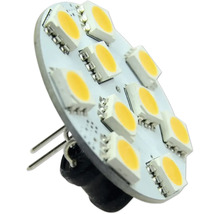 G4 LED Leuchtmittel mit SMD Chips auf einer runden Platine.