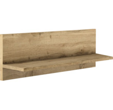 Étagère murale aspect bois chêne avec panneau arrière.