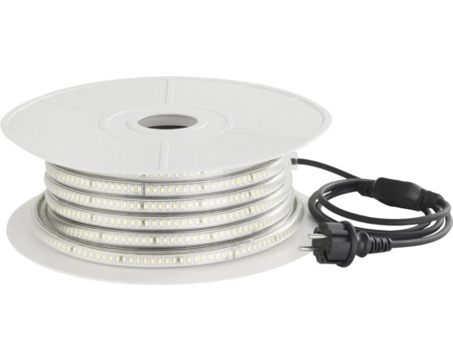 Ruban LED sur bobine avec câble d alimentation et fiche.