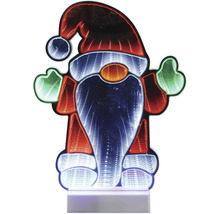 Décoration de Noël LED Père Noël avec effet miroir infini, lumineuse.