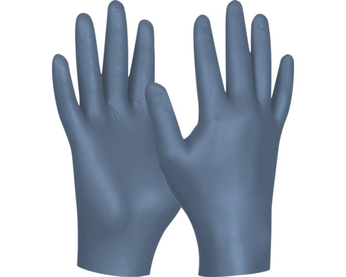 Blaue Einweg-Handschuhe aus Nitril.