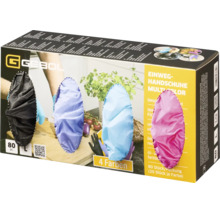 Gants jetables Gebol multicolores, 80 pièces, 4 couleurs, taille L, boîte distributrice pour la maison et le jardin.