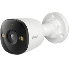 Caméra de surveillance Imou Bullet pour l'extérieur en blanc et noir avec support mural.