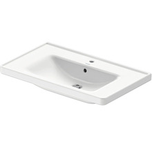 Lavabo de meuble rectangulaire en céramique sanitaire avec un trou de robinetterie et trop-plein.