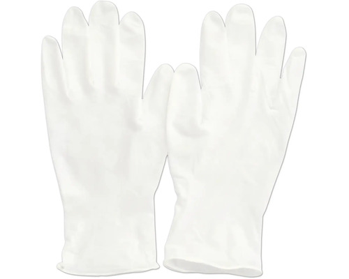 Gants jetables blancs en matériau fin et flexible pour la maison et le bricolage.