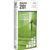 Enduit de ragréage Akkit 201, 25 kilogrammes, pour des sols plats, à très faibles émissions.