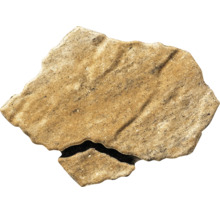 Une dalle polygonale plate en pierre naturelle de forme irrégulière pour l'aménagement de jardin.