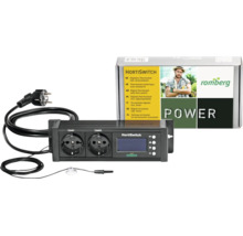 Romberg HortiSwitch thermostat numérique avec minuterie, deux prises, écran numérique et sonde de température.