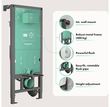 hansgrohe Vorwandelement für WCs mit Metallrahmen bis 400 Kilogramm, Wandhalterung, kraftvoller Spülung, drehbarem Spülrohr und Höhenverstellung.
