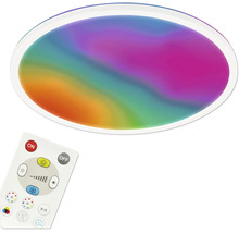 LED Deckenleuchte 22W 3000 lm CCTIC 2700- 6500 K RGBIC Farbwechsel Happy weiß Ø 42 cm Memoryfunktion, Timerfunktion, Backlight inkl Fernbedienung