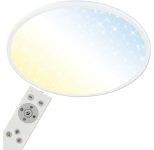 LED Panel dimmbar 45W 6000 lm CCT 2700- 6500 K Ø 58 cm Slim weiß Backlight, Sternencover Memoryfunktion Nachtlicht inkl Fernbedienung
