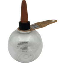 Bewässerungskugel aus Glas mit Terrakotta-Kegel für Zimmerpflanzen.