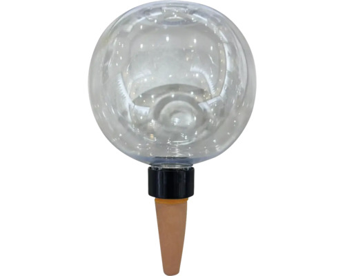 Bewässerungskugel aus Glas mit Tonkegel zur automatischen Pflanzenbewässerung.