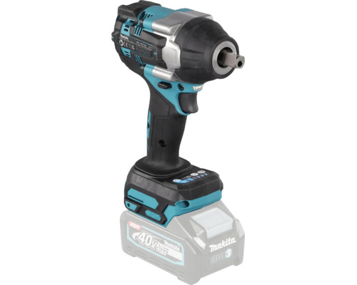 Boulonneuse à chocs sans fil Makita 40 Volt Max XGT avec poignée ergonomique.