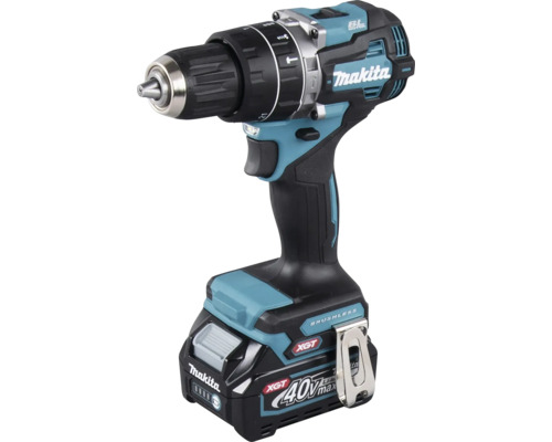 Perceuse-visseuse à percussion sans fil Makita 40 Volt XGT avec moteur sans balais et clip ceinture.