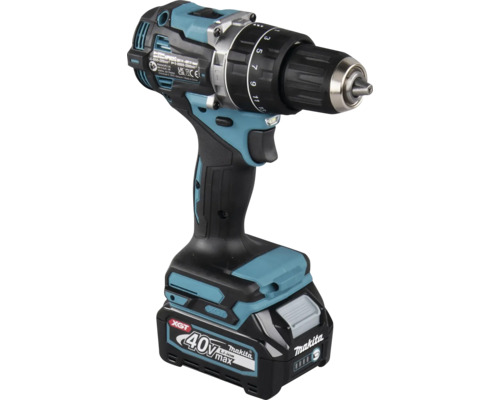 Perceuse-visseuse à percussion Makita avec batterie lithium-ion 40 Volt maximum XGT et mandrin sans clé.