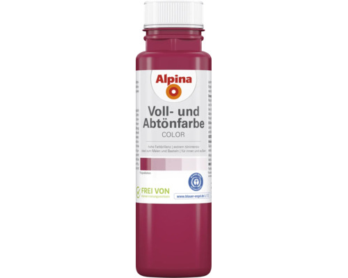 Alpina Voll- und Abtönfarbe in der Flasche für innen und außen, zum Malen und Basteln, frei von Konservierungsmitteln, Umweltsiegel Blauer Engel.