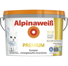 Alpina Alpinaweiß Premium matte Innenfarbe, 1 Liter Eimer, für circa 9 Quadratmeter, spritzfrei und hochdeckend.