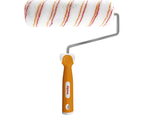 Rouleau à peinture Alpina avec poignée ergonomique et manchon rayé pour travaux de peinture.