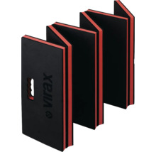 Tapis de protection pour les genoux pliable Virax noir et rouge avec poignée.