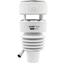 Station météo Ecowitt WS90 powered by Shelly, capteur extérieur blanc avec écran anti-radiations.