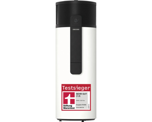 Chauffe-eau thermodynamique Stiebel Eltron WWK-I 300 Plus, Logo Stiebel Eltron, vainqueur du test Stiftung Warentest très bien un virgule cinq.