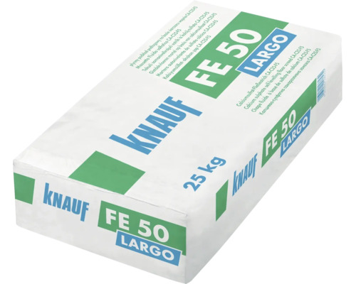 Chape fluide à base de sulfate de calcium Knauf FE 50 Largo, sac de 25 kilogrammes.