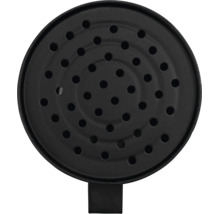 Couvercle métallique rond perforé noir pour cheminée d'allumage.