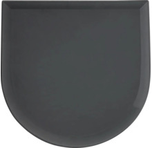 Abattant de WC en anthracite avec une forme arrondie.