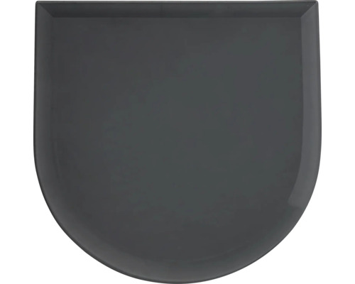 Abattant de WC en anthracite avec une forme arrondie.