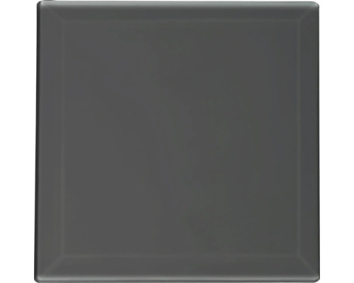 Carreau mural carré en verre avec facette anthracite.