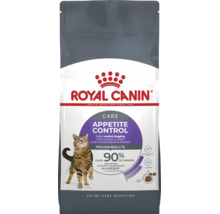 Packung Royal Canin Appetite Control Katzenfutter mit einer getigerten Katze auf der Vorderseite.