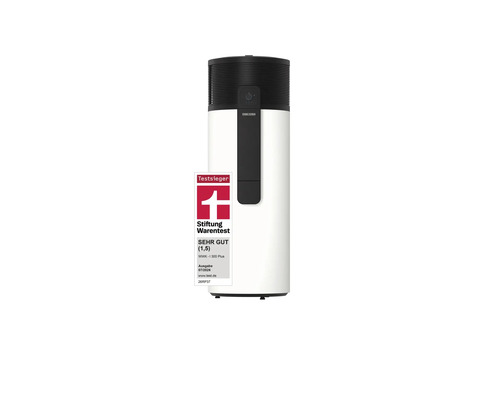 Pompe à chaleur pour eau chaude Stiebel Eltron WWK-I 300 Plus avec label Stiftung Warentest vainqueur du test très bien un virgule cinq.