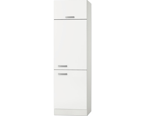Meuble pour réfrigérateur encastrable 88 Optifit Oslo214 60 x 57,1 x 206,8 cm façade blanc mat corps blanc