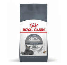 Croquettes Royal Canin Dental Care pour chats, aide à réduire la formation de plaque dentaire et de tartre, Logo Royal Canin.