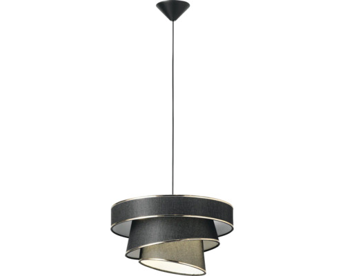 Pendelleuchte Stahl/Stoff 1-flammig Decor Glittery dunkelgrau